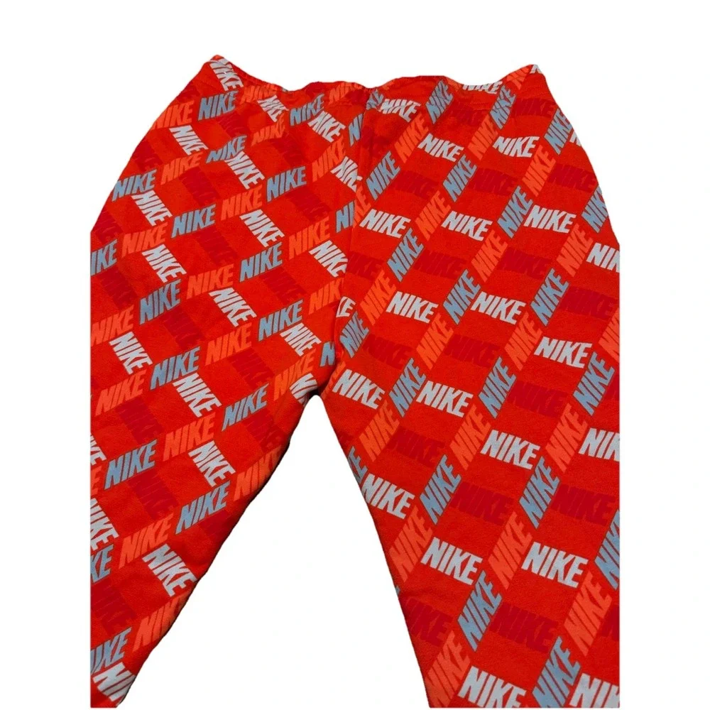Nike Womens Essentials Pullover Hoodie Sz XL Red All Over Logo‎ Print DV0029 AOP
